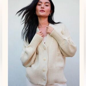 MATE organic knit cardigan in bone
